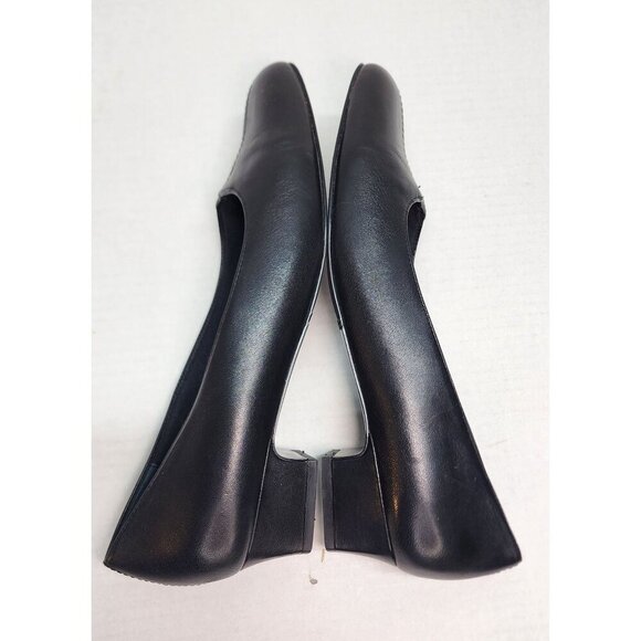 Trotters - Doris Black Leather Low Heel Pumps Size 9.5 N - Picture 9 of 16
